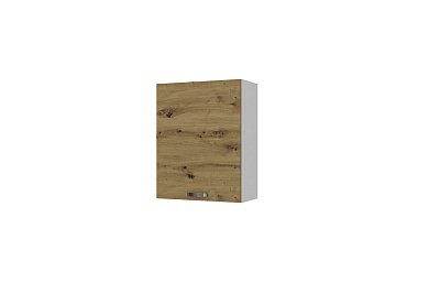 ALESIA, Шкаф настенный 1D/60 F1. Цвет СЕРЫЙ / ДУБ ОНТАРИО