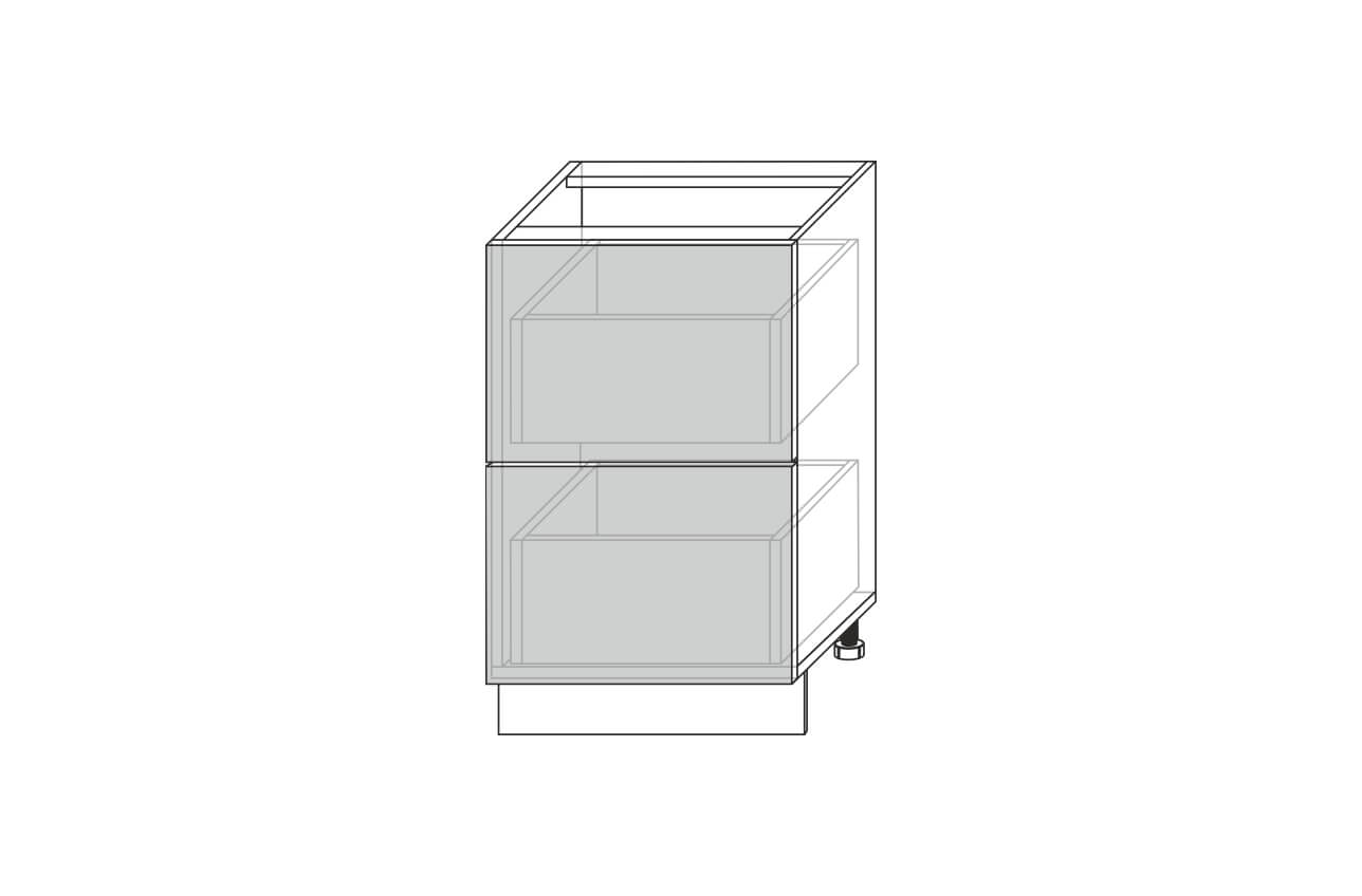 Tapio, шкаф-стол 2S/50-51 (белый / дуб снежный)