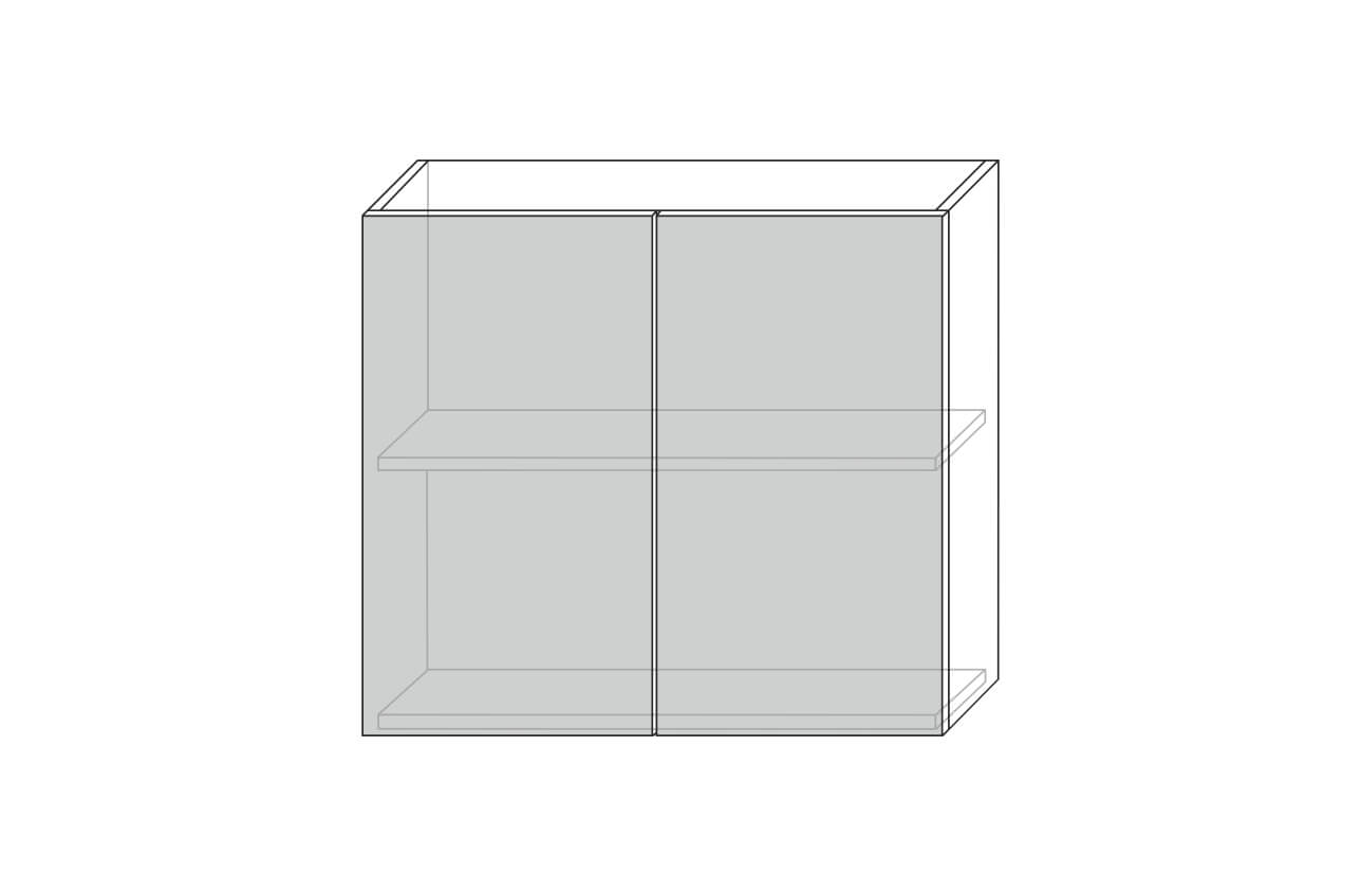 Grand, шкаф настенный 2D/80-29 (серый / дуб йорк серый)