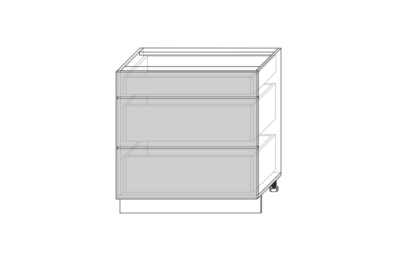 Grand, шкаф-стол 3S/80-46 (серый / дуб английский)