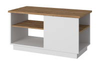 MATEO, Стол журнальный. Цвет БЕЛЫЙ / ДУБ НАВАРРА