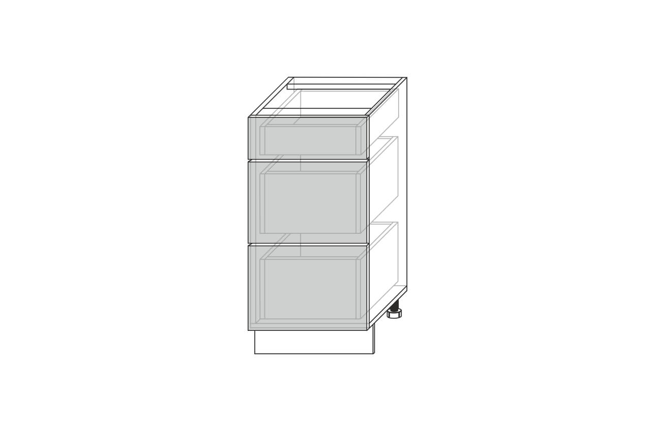 Tapio, шкаф-стол 3S/40-46 (серый / дуб снежный)