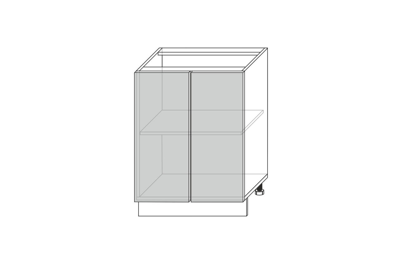 Grand, шкаф-стол 2D/60-46 (серый / дуб йорк песочный)
