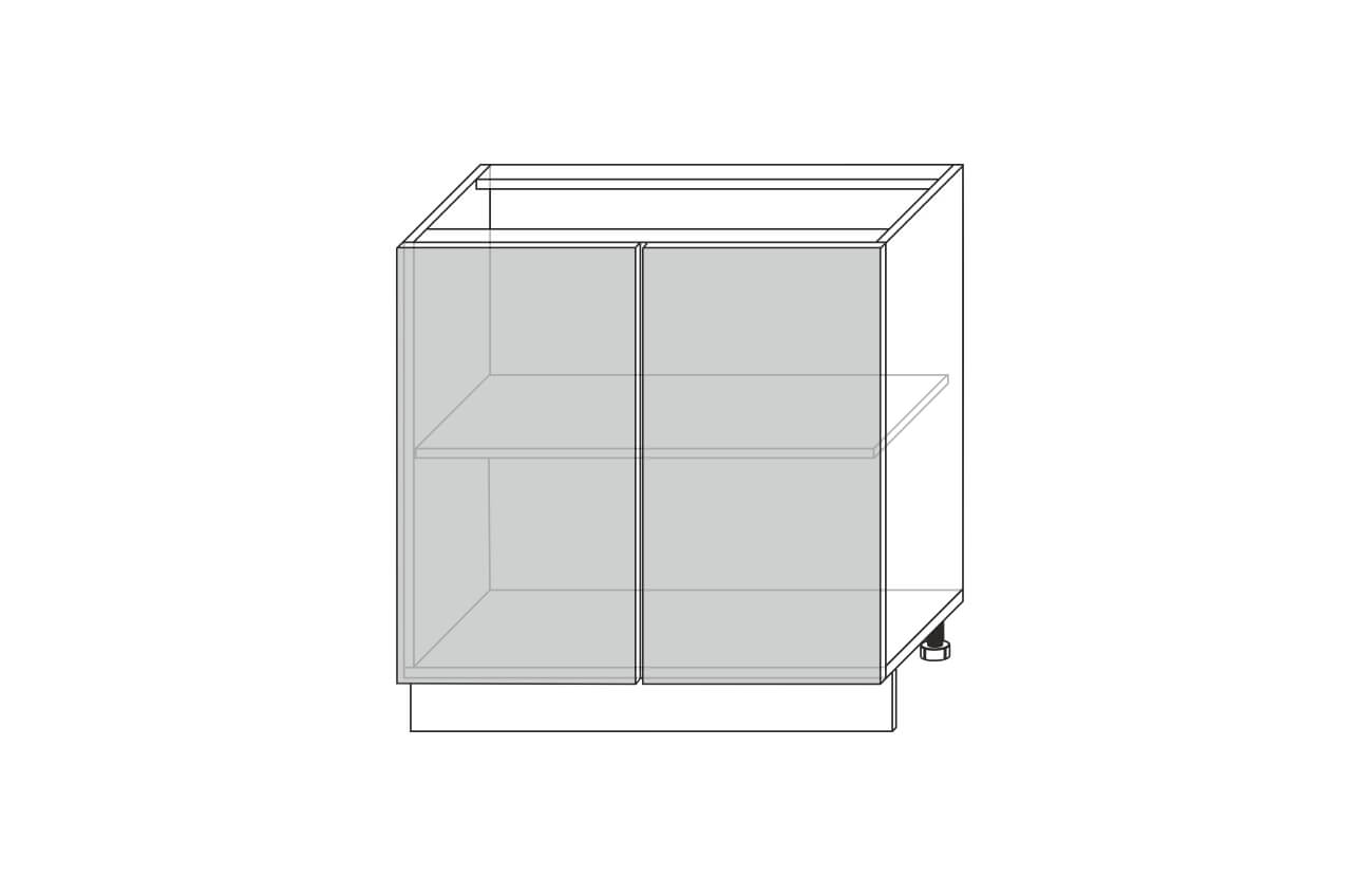 Grand, шкаф-стол 2D/80-46 (серый / дуб йорк песочный)