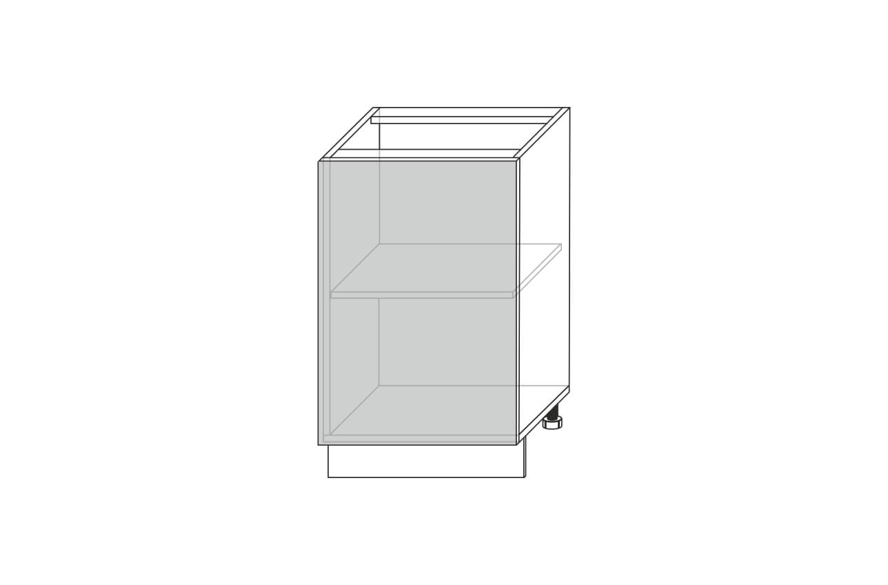 Tapio, шкаф-стол 1D/50-46 (серый / дуб снежный)