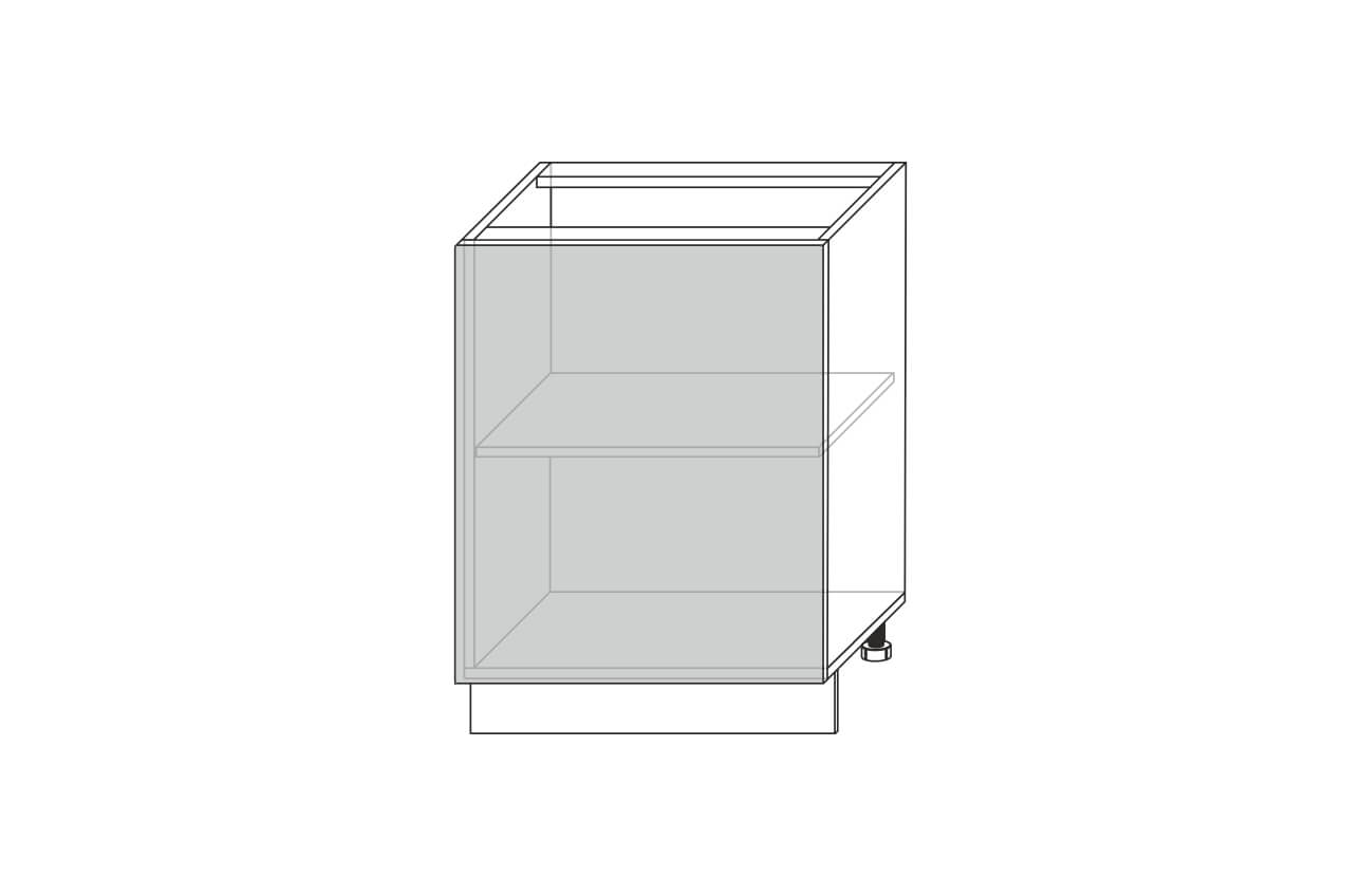 Grand, шкаф-стол 1D/60-46 (серый / дуб йорк песочный)