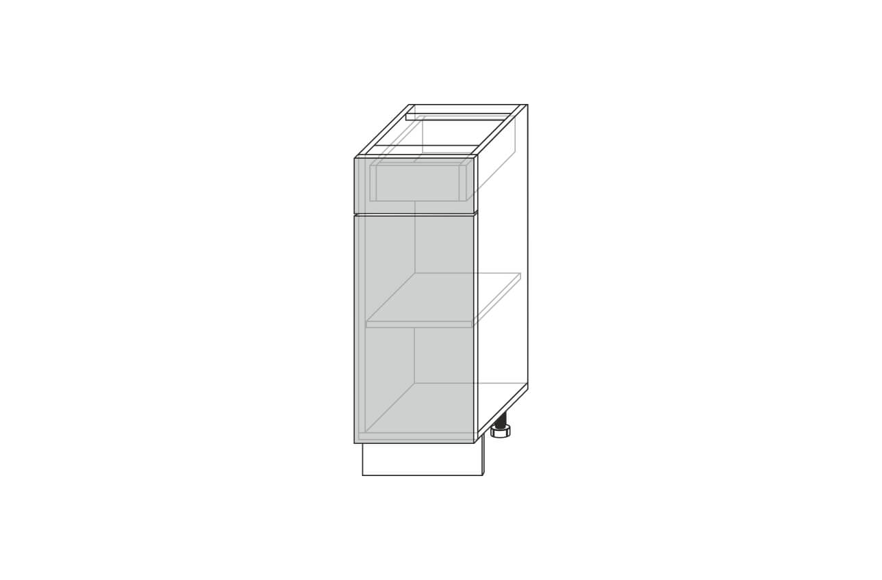 Tapio, шкаф-стол 1D1S/30-51 (белый / дуб снежный)