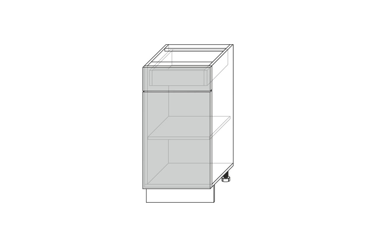 Tapio, шкаф-стол 1D1S/40-51 (белый / дуб снежный)
