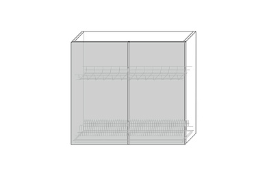 Vilma, шкаф настенный для сушки посуды 2D/80-29-2 (белый / капучино глянец)