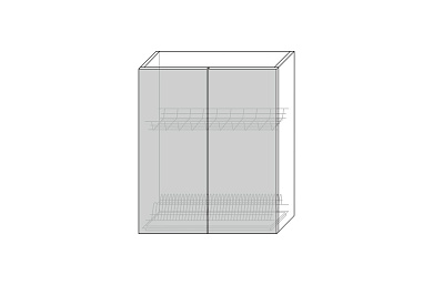 Vilma, шкаф настенный для сушки посуды 2D/60-29-2 (белый / белый глянец)