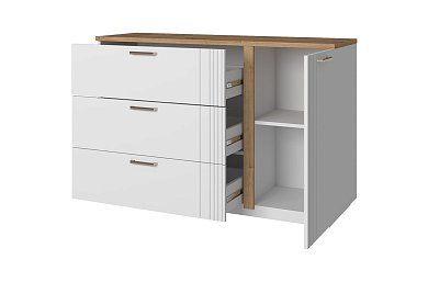 MATEO, Тумба 1D3S. Цвет БЕЛЫЙ / ДУБ НАВАРРА