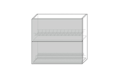 Luna, шкаф настенный для сушки посуды 2DG/80-29-2 (белый / дуб артисан)