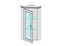 Шкаф Tiffany с витриной 1VU вудлайн кремовый
