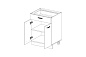 Кухонный шкаф-стол Alesia 2D1S/80-F1 сосна винтаж