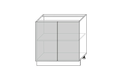 Luna, шкаф-стол 2D/80-51 (белый / белый глянец)
