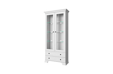 TIFFANY, Шкаф с витриной 2V2S. Цвет БЕЛЫЙ