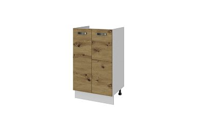 ALESIA, Шкаф под мойку 2D/60 F1. Цвет СЕРЫЙ / ДУБ ОНТАРИО
