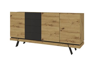 MARTEN, Тумба 3D4S. Цвет ДУБ АРТИСАН / ЧЕРНЫЙ